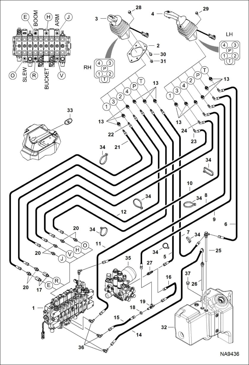 Гидросистема JCB 3cx схема