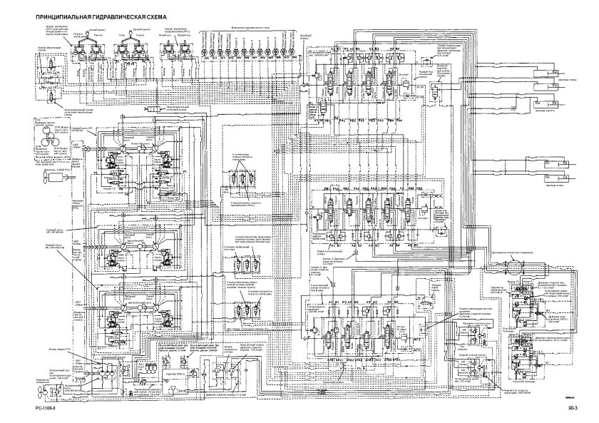 Гидравлическая схема экскаватора Комацу 220
