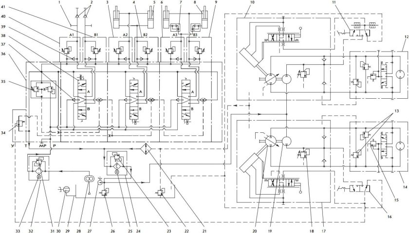 Пум 800 схема гидравлики