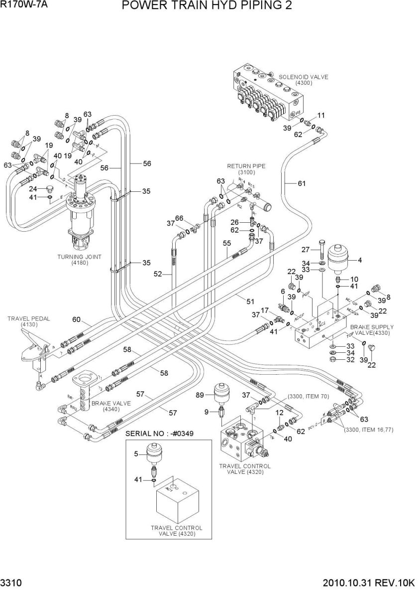 Распределитель Hyundai r170w-7 гидролиния