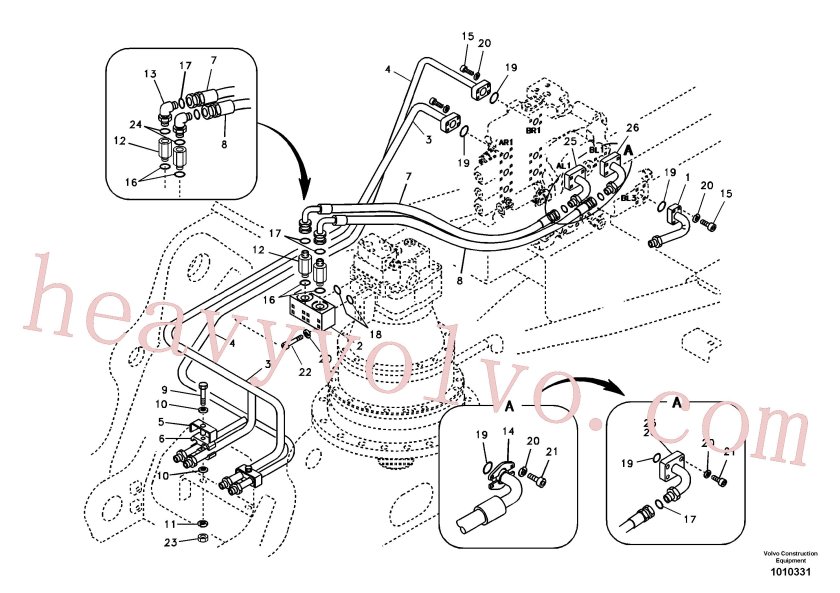 Вольво 210 шланги гидравлики