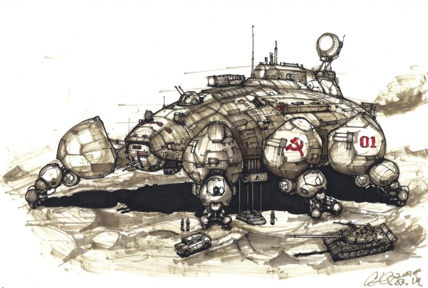 Дизельпанк шагоход Шерман