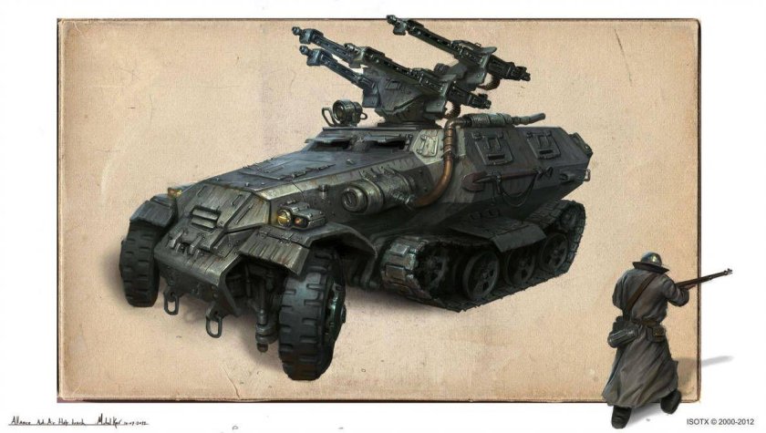 Дизельпанк танк концепт арт