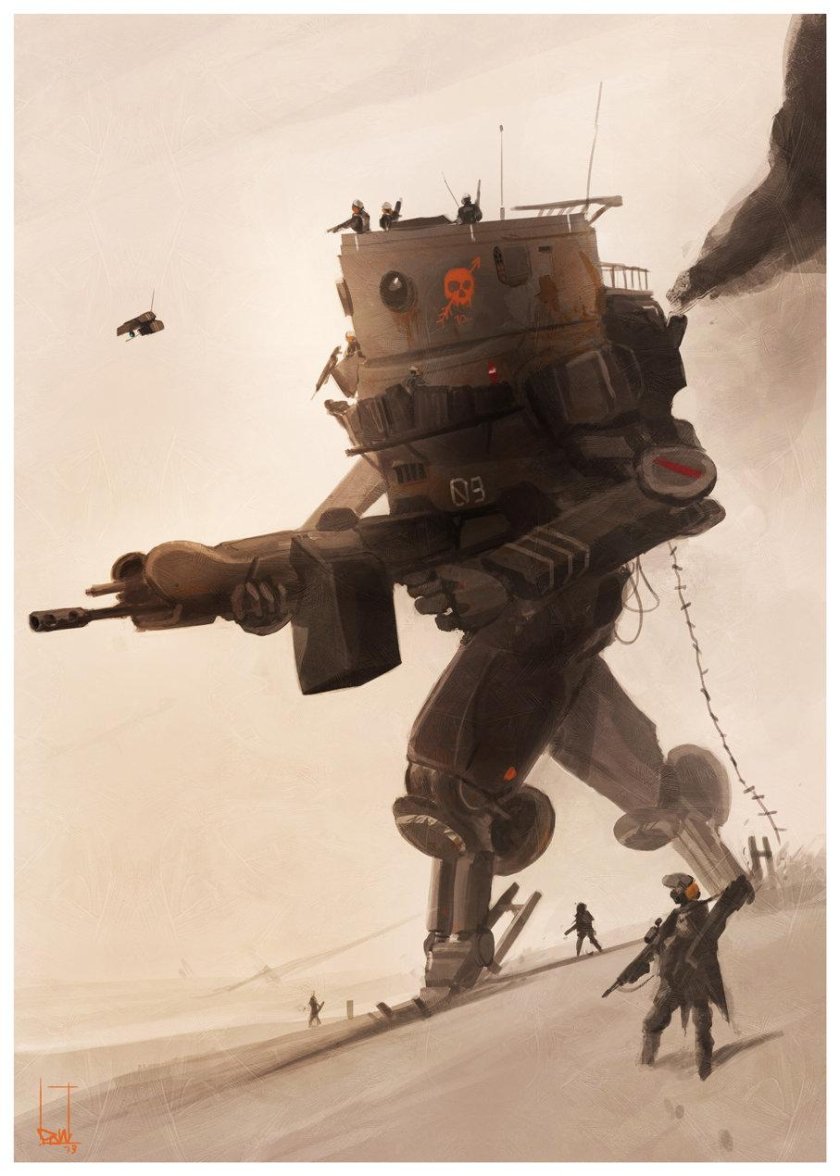 Дизельпанк солдат робот