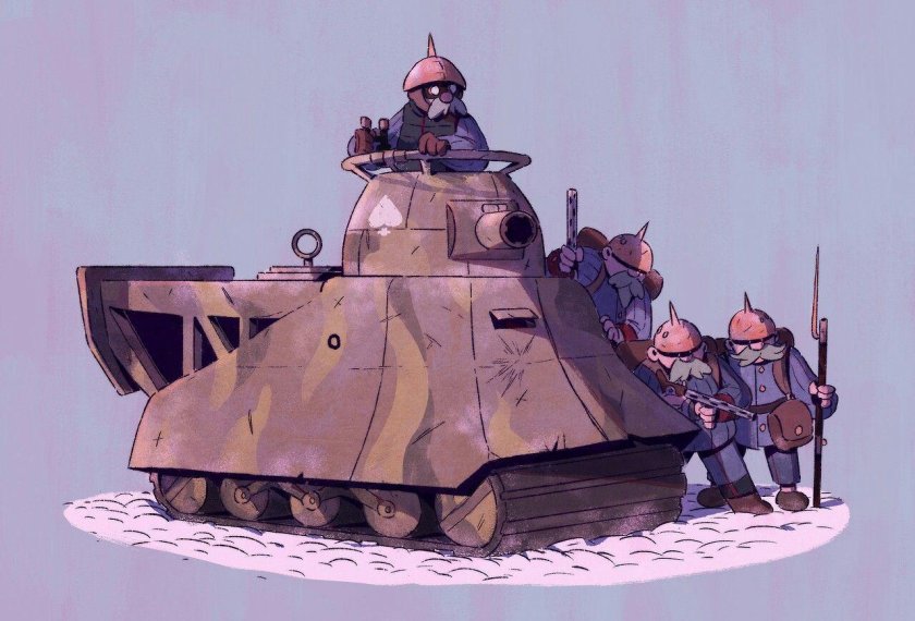 Танк дизельпанк арт