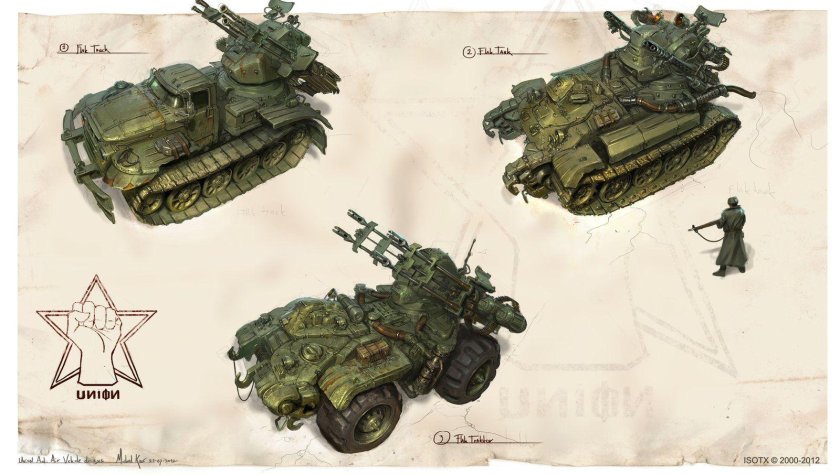 Дизельпанк арт СССР танк