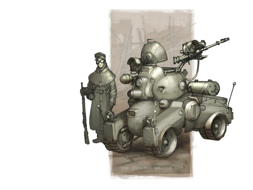 Дизельпанк арт СССР танк