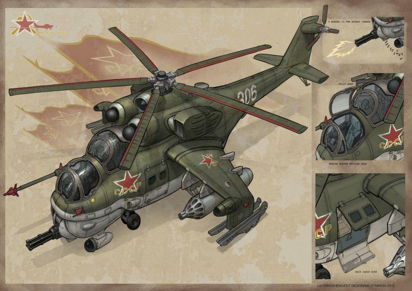 Вертолет ми-24 дизельпанк