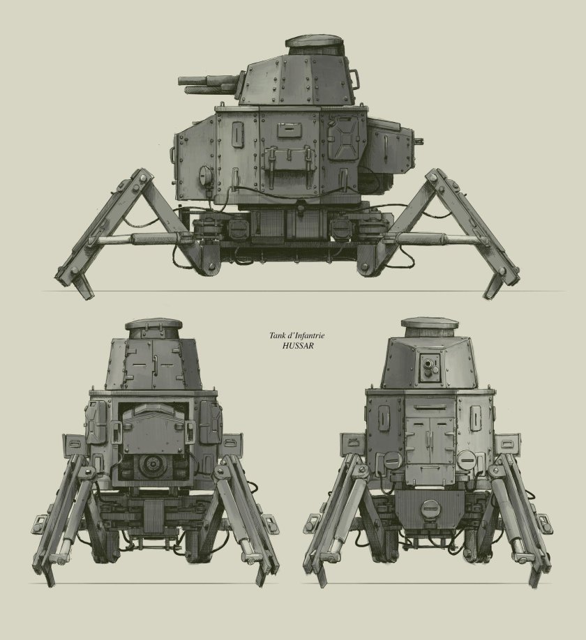 Танк шагоход дизельпанк