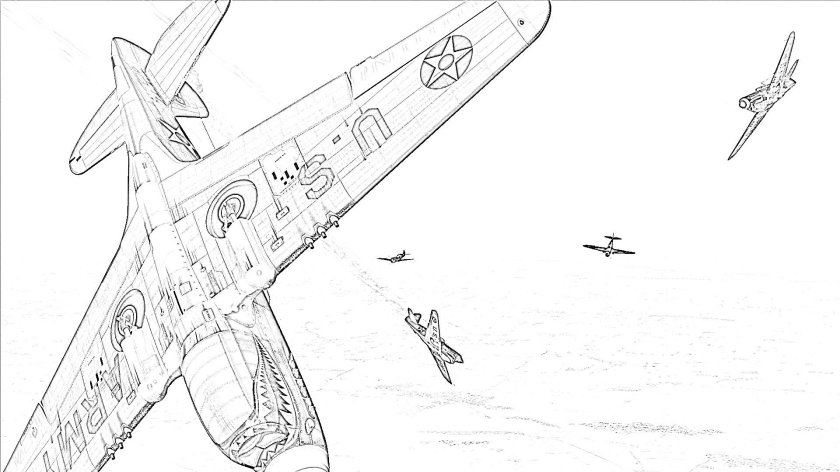 Раскраска ил 2 Штурмовик