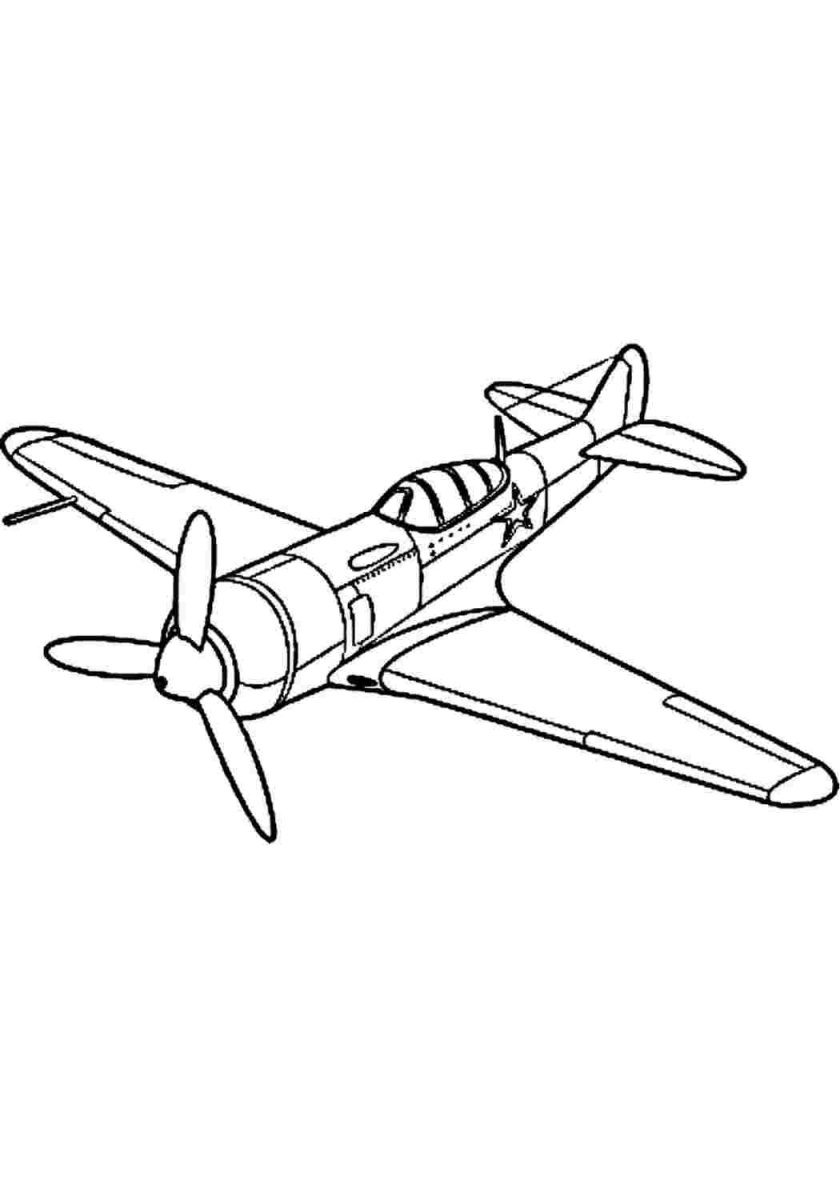 Раскраска ил 2 Штурмовик