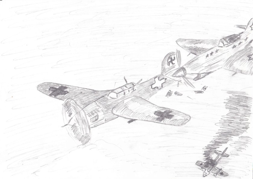 Рисунок на военную тему карандашом