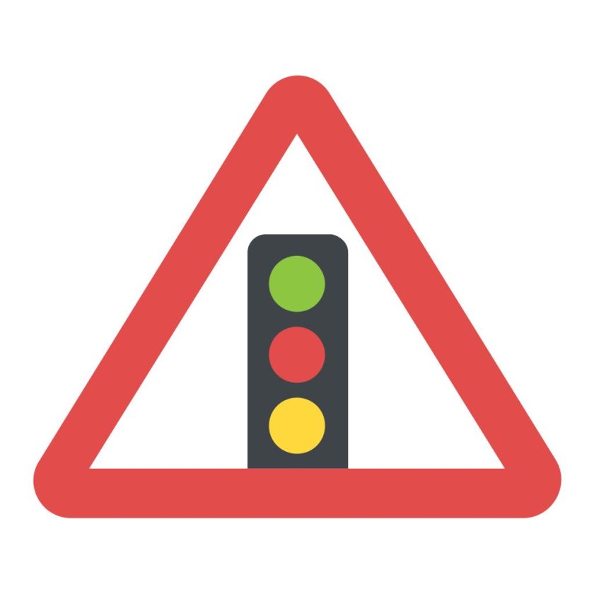 Знак светофор в треугольнике
