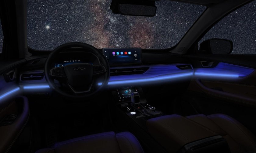 Chery Tiggo 8 Pro салон ночью