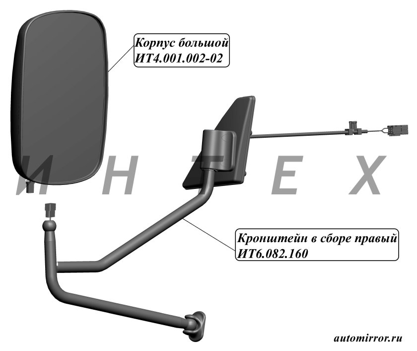 Зеркало УАЗ профи правое с подогревом