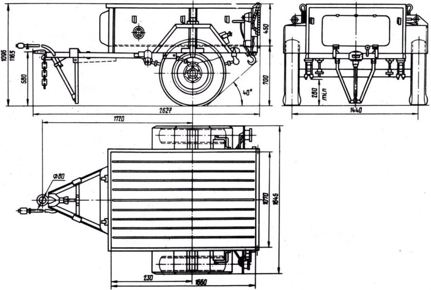 Прицеп УАЗ 8109 габариты