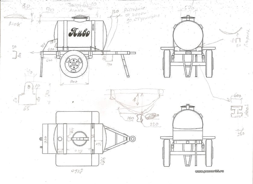 Прицеп ТАПЗ 755 чертежи
