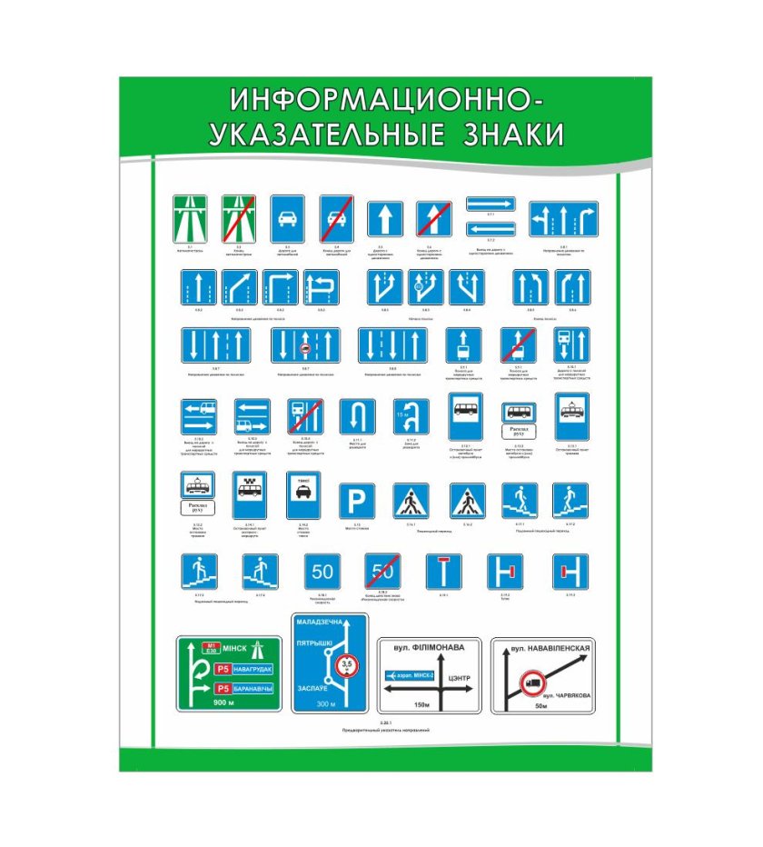 Указательные дорожные знаки