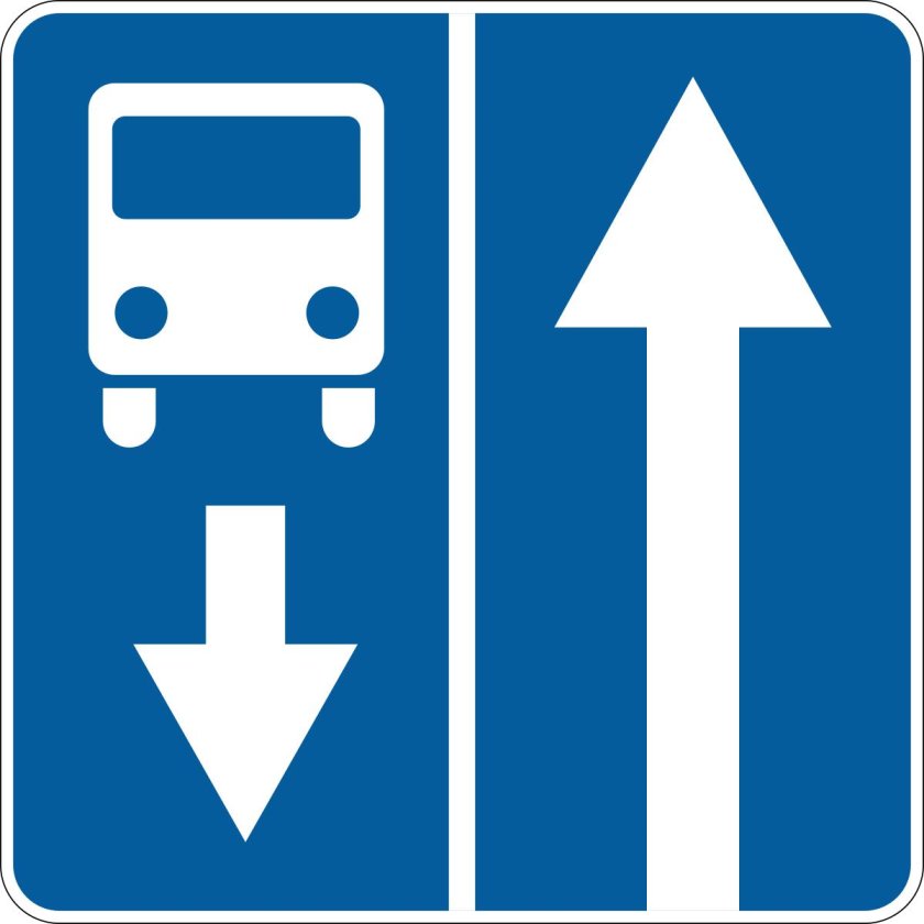 Знак 5.11.1 дорога с полосой для маршрутных транспортных средств