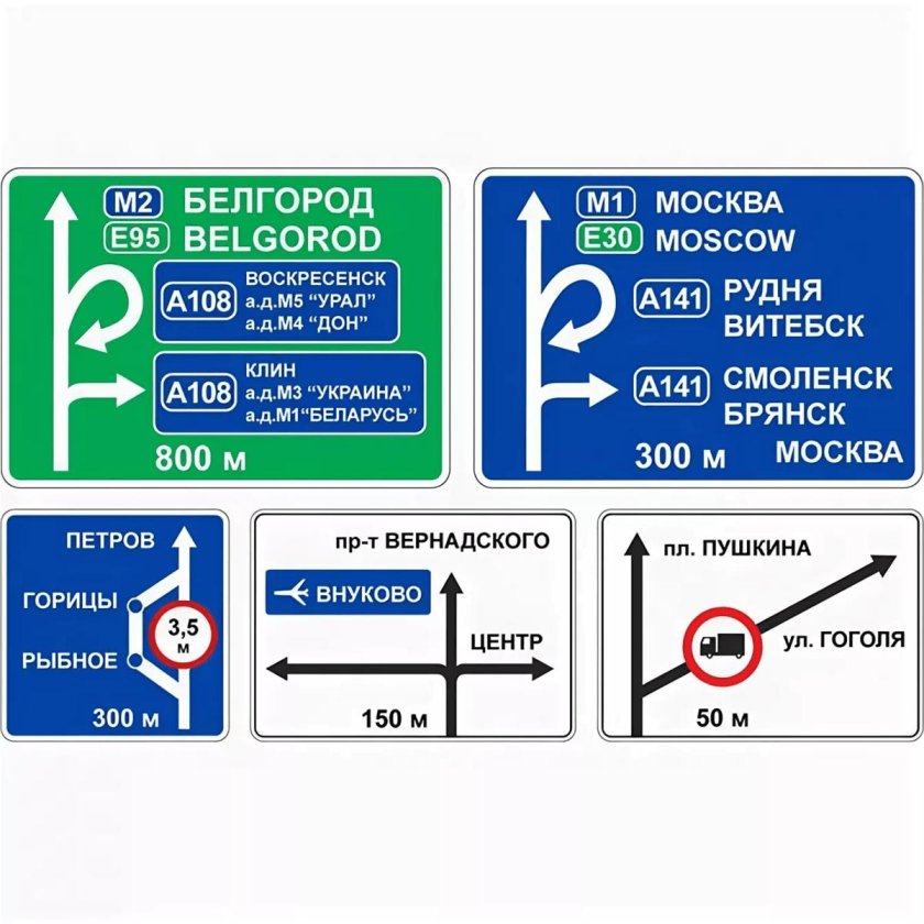 Дорожный знак 6.9.1 указатель направлений
