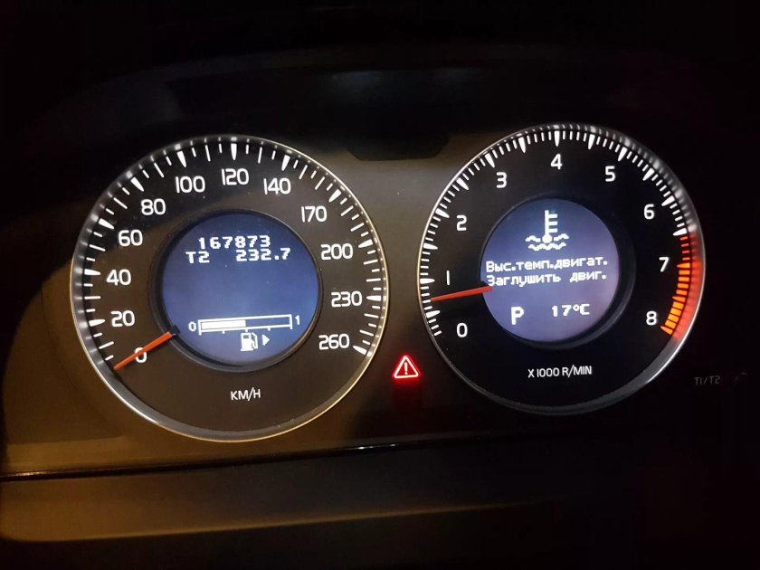 Индикатор температуры двигателя на Вольво s80