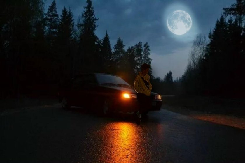 ВАЗ 2112 ночью летом