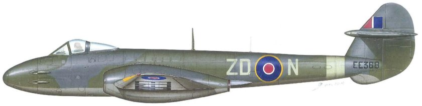 Gloster Meteor f. MKIV ee454 "Britania" by h.j. Wilson in 1945