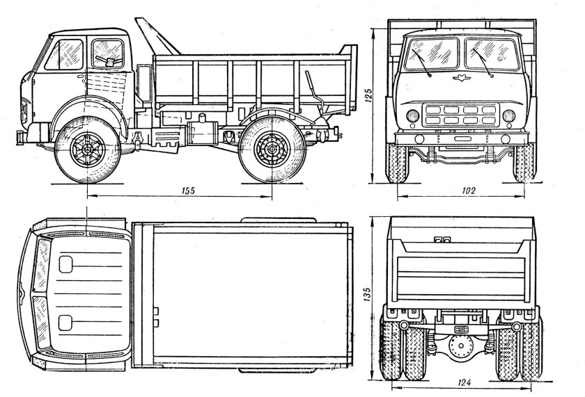 Автосамосвал МАЗ-503 А чертеж