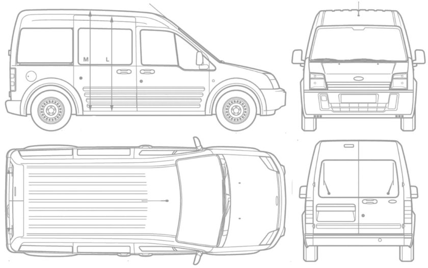 Ford Transit connect чертеж
