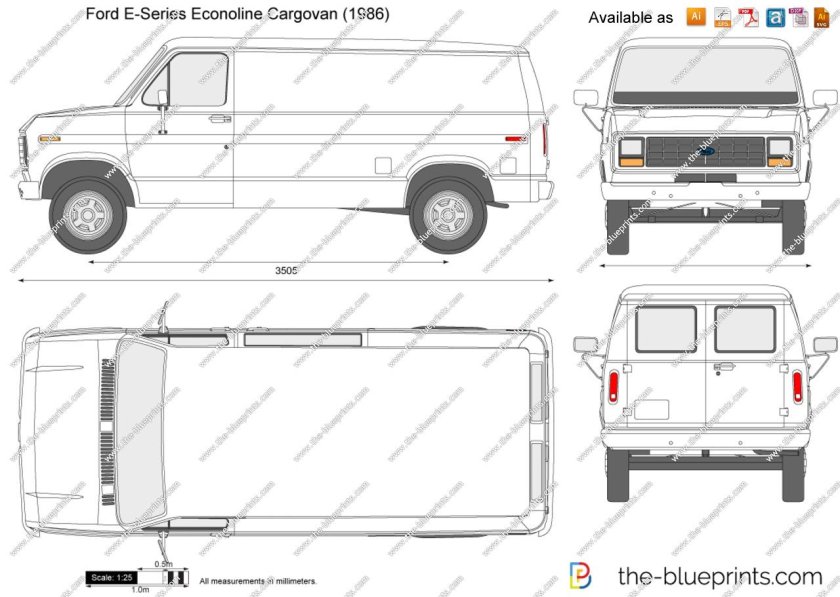 Ford Econoline Cargo van чертежи
