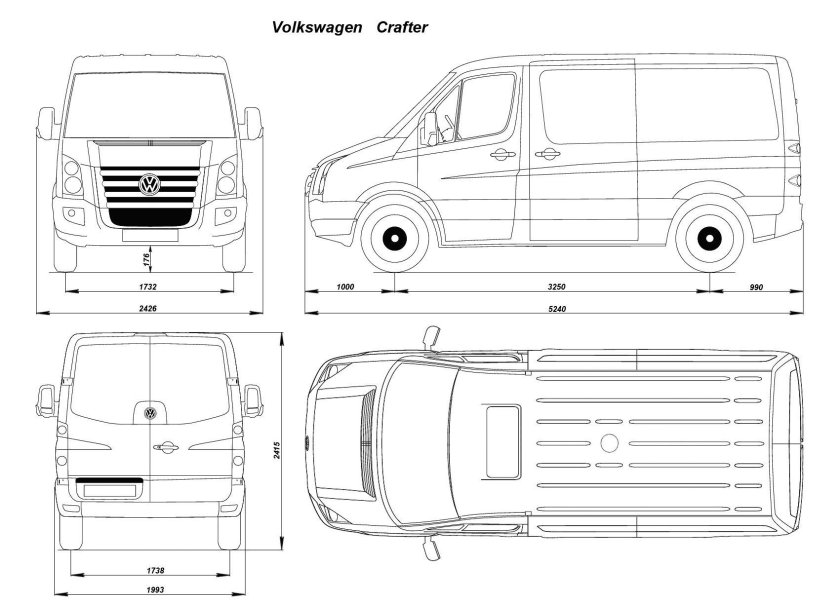 VW Crafter 1 габариты