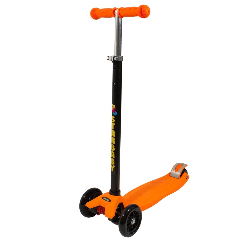 Самокат детский оранжевый трехколесный