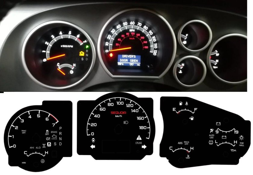 Тойота Секвойя приборная панель треугольник