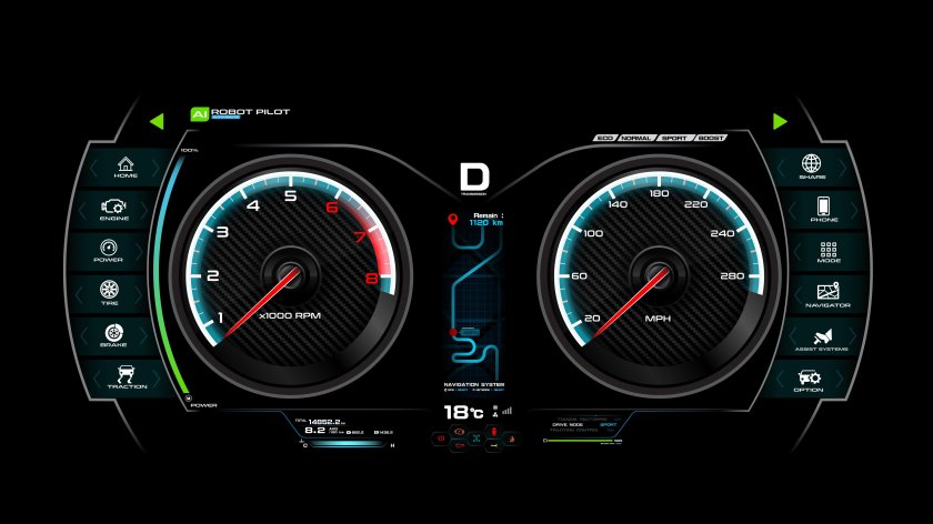 Спортивная приборная панель