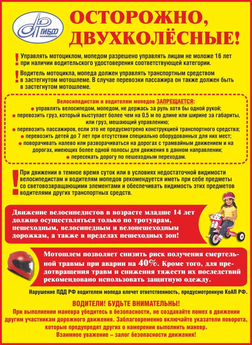 Памятка безопасности велосипедиста