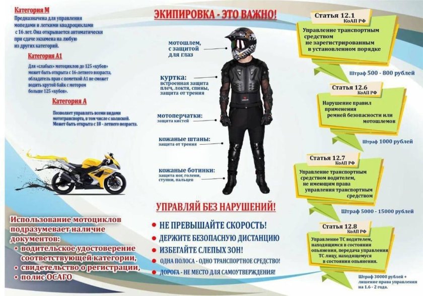 Внимание мотобайк опасность