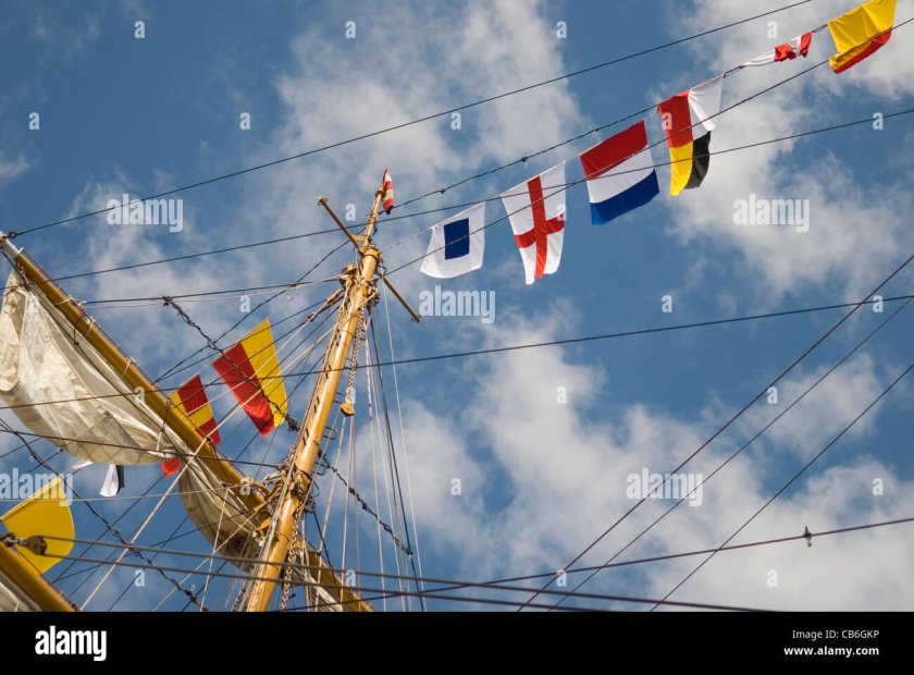 Флаги расцвечивания на корабле ВМФ