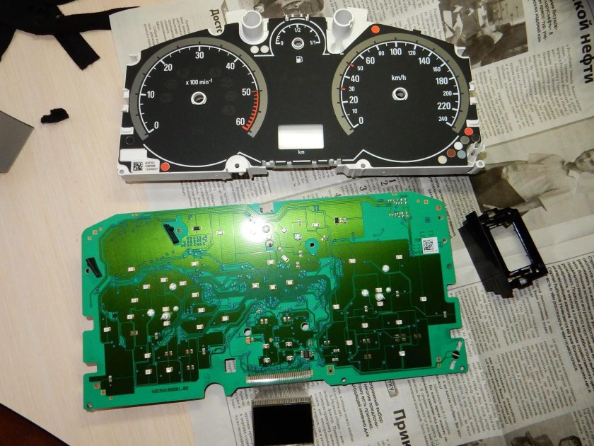 Пересвет приборной панели Opel Astra h