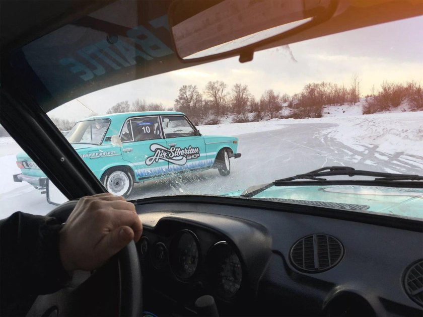 ВАЗ 2107 зимний дрифт ночь