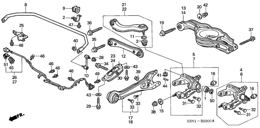 Задняя подвеска Хонда Одиссей ra6