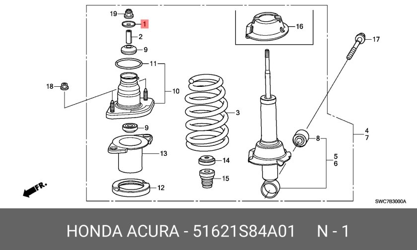 Опора заднего амортизатора Хонда CRV 4