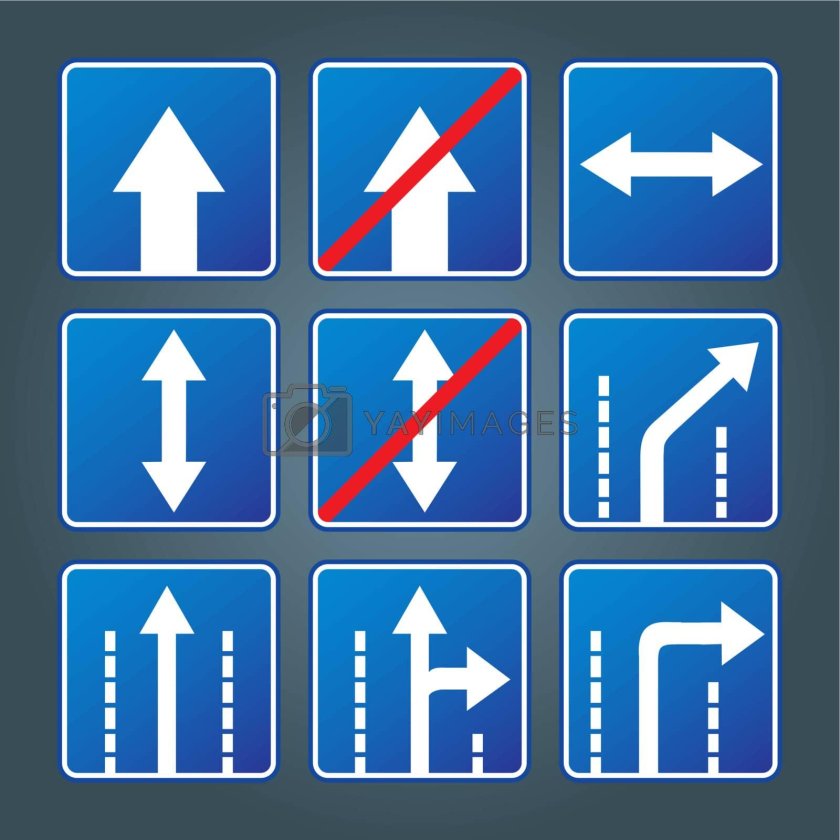 Дорожные знаки стрелочка вектор