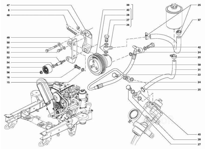 Кронштейн насоса ГУРА УАЗ 31519