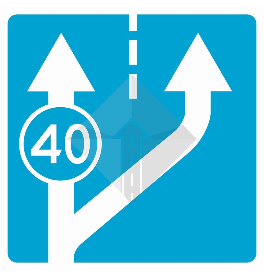 Дорожный знак начало полосы