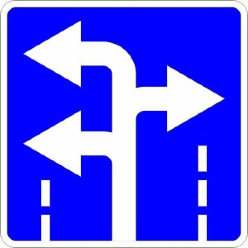 Дорожный знак 5.15.2 направление движения по полосам