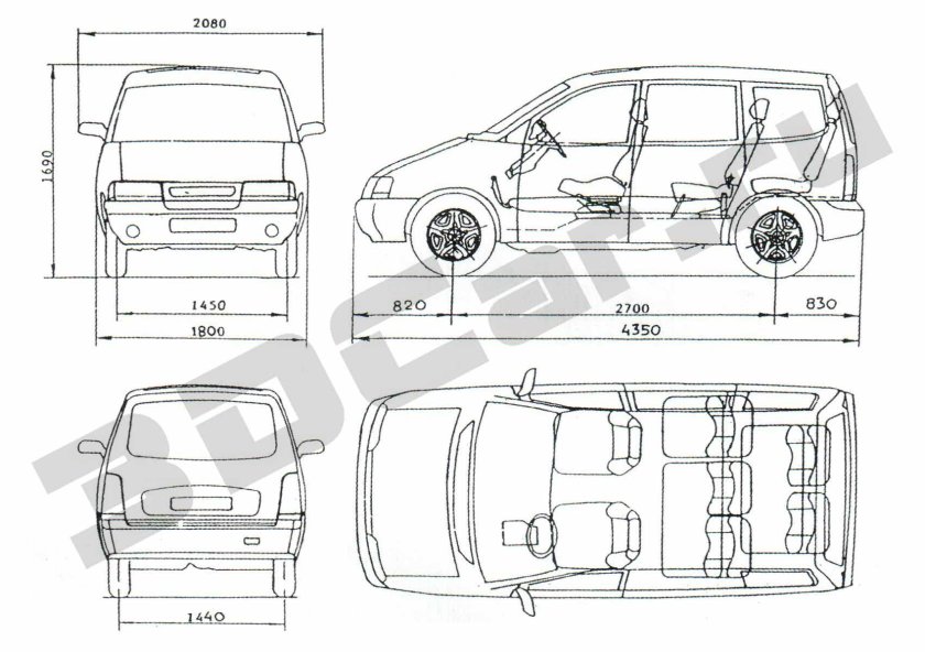 ВАЗ 2120 Надежда габариты