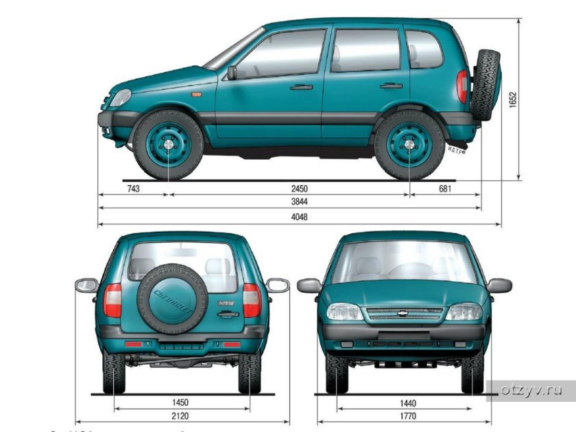 Ширина авто Шевроле Нива