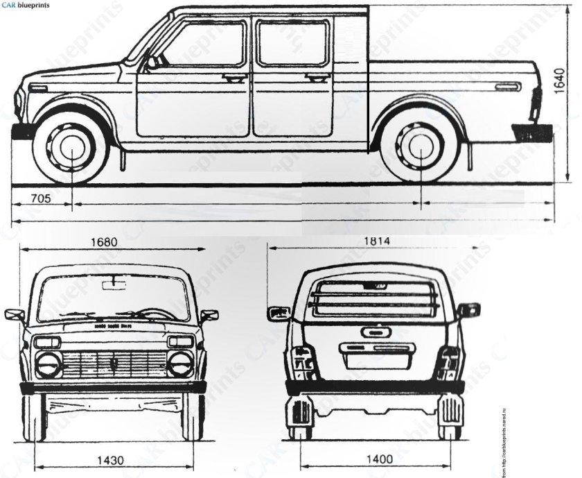 Нива пикап 2329 габариты