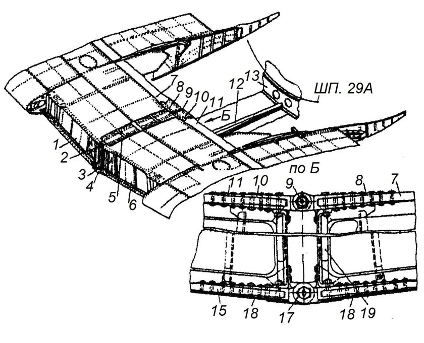 Узел крепления лонжерона крыла к фюзеляжу