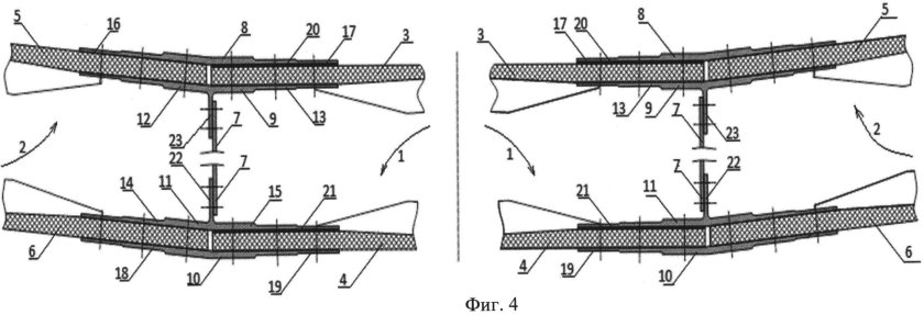 Стык консоли крыла с центропланом самолета